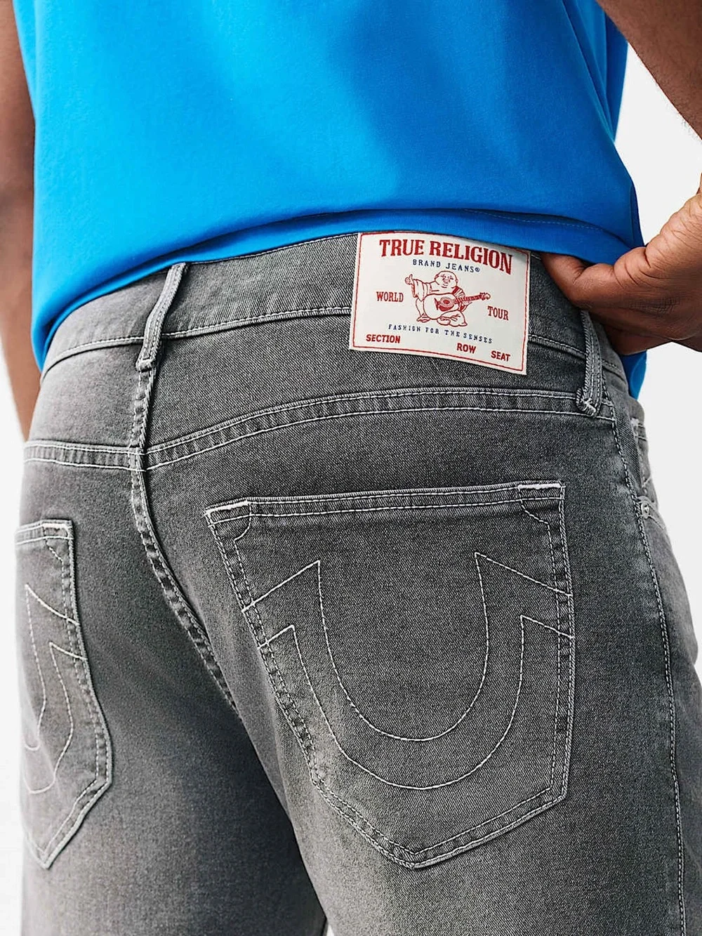 True Religion Ricky Relaxed Straight Gray Jeans Men’s 36
